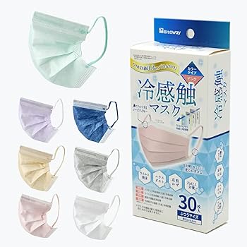 Amazon.co.jp: 【全国マスク工業会会員 】 不織布マスク 接触冷感